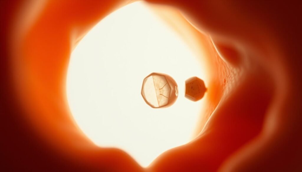 A detailed close-up view of an inner ear, featuring the otoliths (ear stones) in a calm, balanced position within the vestibular system. The image is rendered in a realistic, almost scientific style, with a shallow depth of field that focuses the viewer's attention on the intricate structures of the ear. Soft, indirect lighting illuminates the scene, lending a sense of serene contemplation. The background is neutral and uncluttered, allowing the central subject to take center stage. The overall mood is one of medical precision and clinical understanding, conveying the idea of balance and equilibrium within the human body. A detailed close-up view of an inner ear, featuring the otoliths (ear stones) in a calm, balanced position within the vestibular system. The image is rendered in a realistic, almost scientific style, with a shallow depth of field that focuses the viewer's attention on the intricate structures of the ear. Soft, indirect lighting illuminates the scene, lending a sense of serene contemplation. The background is neutral and uncluttered, allowing the central subject to take center stage. The overall mood is one of medical precision and clinical understanding, conveying the idea of balance and equilibrium within the human body.