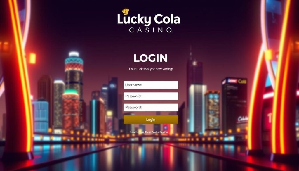 LuckyCola Casino Login Page